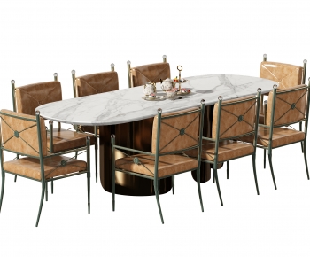 American Style Dining Table And Chairs-ID:383119111