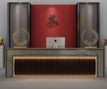 New Chinese Style Reception Desk-ID:348680014