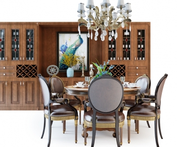 American Style Dining Table And Chairs-ID:593710901
