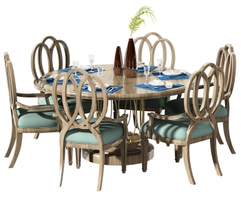 American Style Dining Table And Chairs-ID:100259811