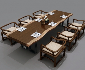 新中式会议桌椅组合-ID:317358973
