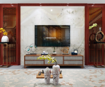 Chinese Style TV Wall-ID:454940087