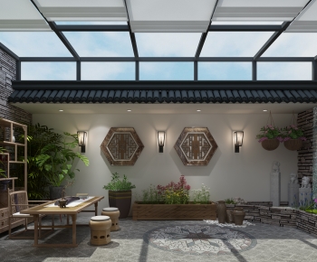 Chinese Style Glass Sun Room-ID:472862017