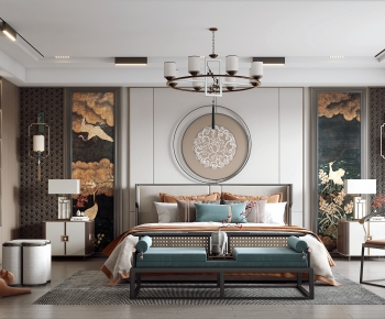 New Chinese Style Bedroom-ID:632232908