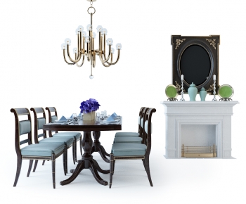 American Style Dining Table And Chairs-ID:614279996