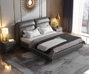 Modern Double Bed-ID:938977964