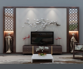 Chinese Style TV Wall-ID:729871034