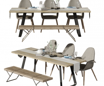 Nordic Style Dining Table And Chairs-ID:413438086