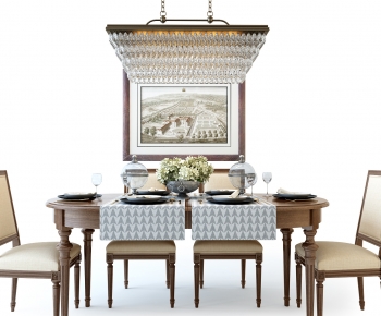 American Style Dining Table And Chairs-ID:642585041