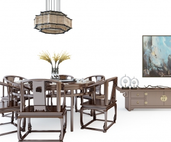 New Chinese Style Dining Table And Chairs-ID:910334119