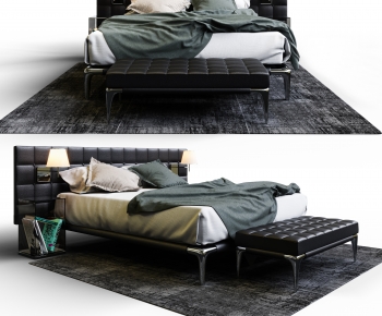 Modern Double Bed-ID:689219002