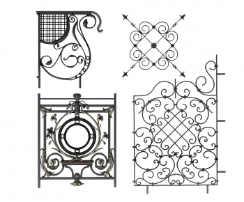 欧式铁艺雕花护栏楼梯栏杆-ID:582120494