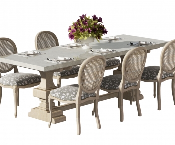 American Style Dining Table And Chairs-ID:319385056