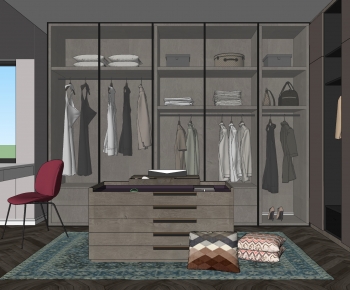Modern Clothes Storage Area-ID:570985087