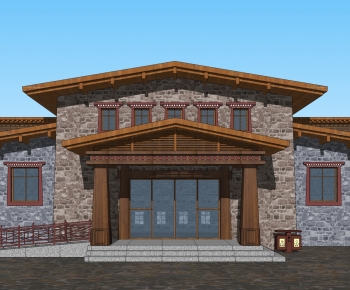 New Chinese Style Building Appearance-ID:589830917