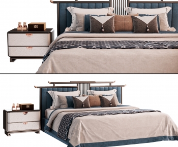 New Chinese Style Double Bed-ID:934787995
