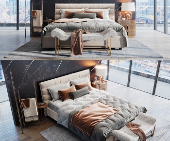 Modern Double Bed-ID:230300906