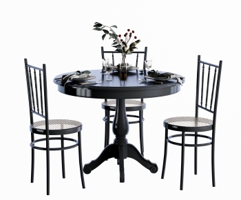 American Style Dining Table And Chairs-ID:380688917