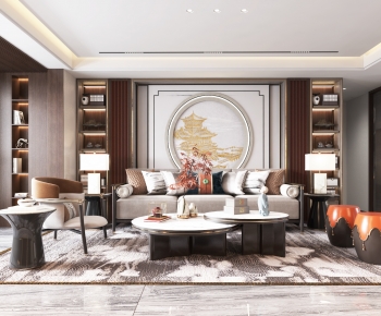 New Chinese Style A Living Room-ID:148911955