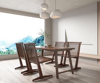 Wabi-sabi Style Dining Table And Chairs-ID:805432085