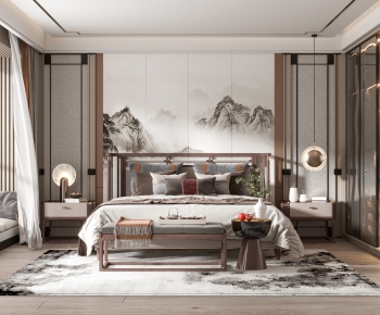 New Chinese Style Bedroom-ID:693878898