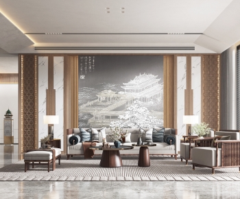 New Chinese Style A Living Room-ID:365959882