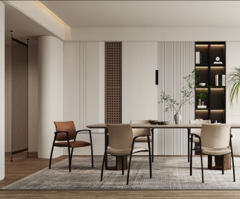 Modern Wabi-sabi Style Dining Room-ID:119437933