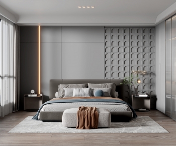 Wabi-sabi Style Bedroom-ID:760906933