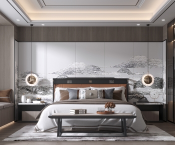 New Chinese Style Bedroom-ID:845736034