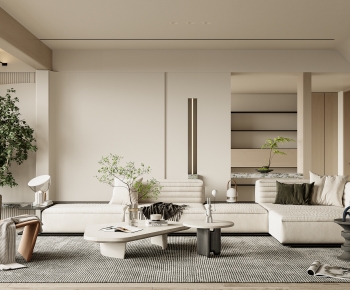 Modern Wabi-sabi Style A Living Room-ID:607467896