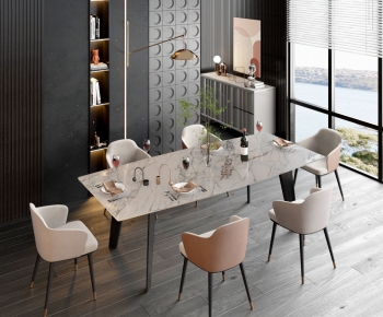 Modern Dining Table And Chairs-ID:739855059