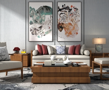 New Chinese Style Sofa Combination-ID:704936986