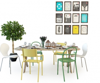 Nordic Style Dining Table And Chairs-ID:437534093