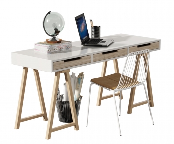 Nordic Style Computer Desk And Chair-ID:921412949