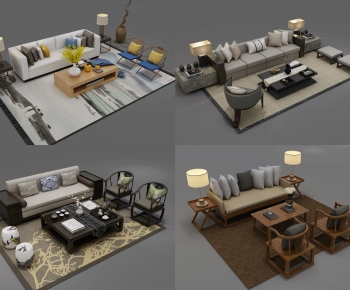 New Chinese Style Sofa Combination-ID:901913886