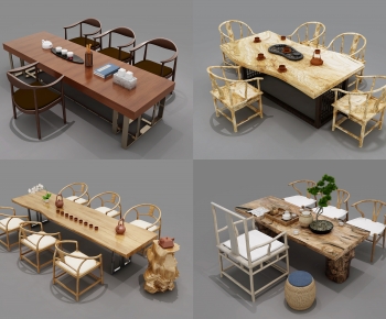 New Chinese Style Tea Tables And Chairs-ID:397501959
