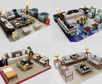 New Chinese Style Sofa Combination-ID:467346912