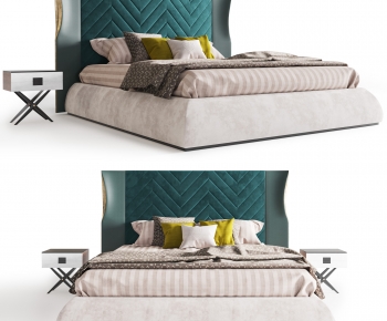 Modern Double Bed-ID:125309948