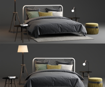 Nordic Style Double Bed-ID:506217962