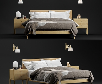 Nordic Style Double Bed-ID:296830892