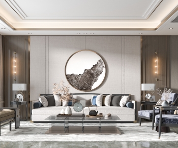 New Chinese Style A Living Room-ID:187521937