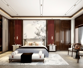 New Chinese Style Bedroom-ID:686813122