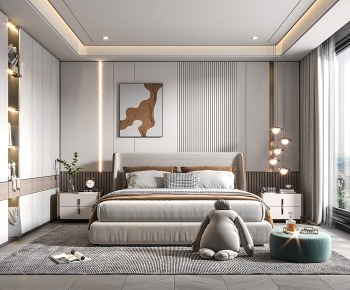 現代輕奢臥室3D模型