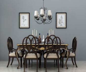 American Style Dining Table And Chairs-ID:465121982