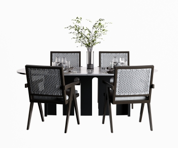 Wabi-sabi Style Dining Table And Chairs-ID:924920089
