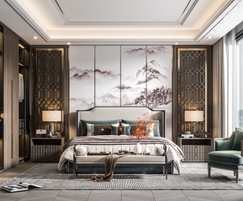 New Chinese Style Bedroom-ID:197896961