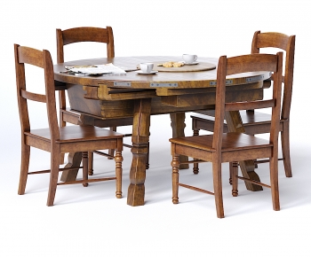 American Style Dining Table And Chairs-ID:581981907