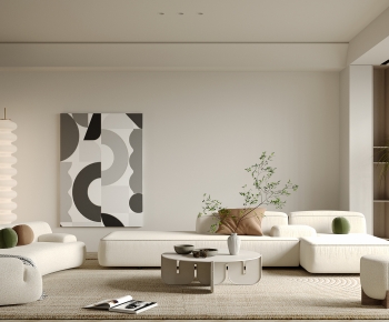 Modern Wabi-sabi Style A Living Room-ID:290384057