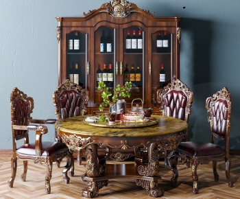 European Style Dining Table And Chairs-ID:189157014