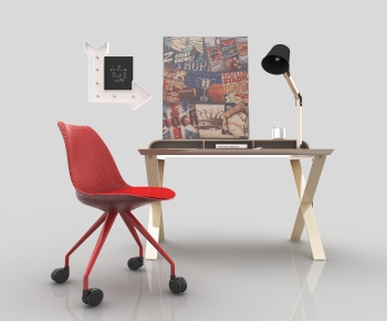 Modern Computer Desk And Chair-ID:708205942